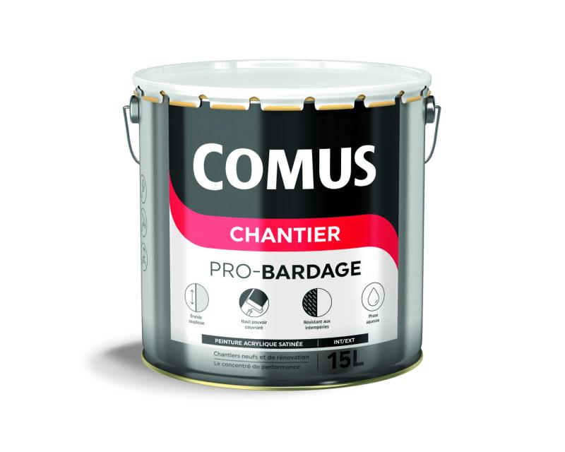 COMUS CHANTIER PRO-BARDAGE - Peinture acrylique satinée , 2.5 LT